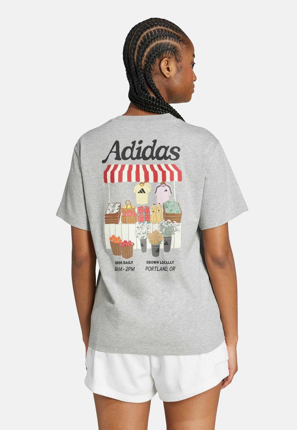 

Футболка с принтом FARMERS MARKET GRAPHIC Adidas Sportswear, серый