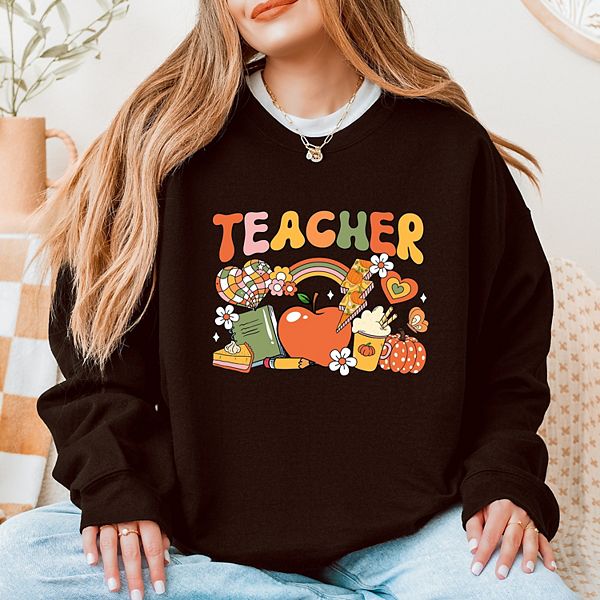 

Свитшот Teacher fall collage Simply Sage Market, Chocolate