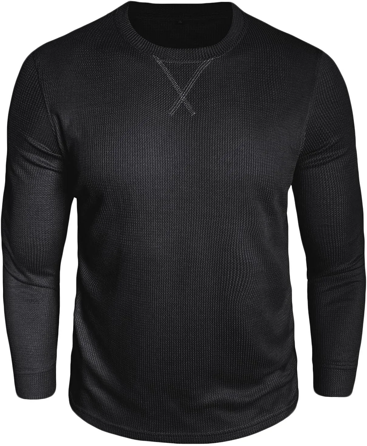 

Мужская футболка-лонгслив Waffle Slim Fit, осенняя, однотонная Lmdudan