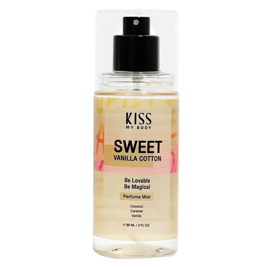 

Kiss My Body Парфюмерный туман Sweet Vanilla Cotton 88 мл. สเปรย์น้ำหอม, Yellow