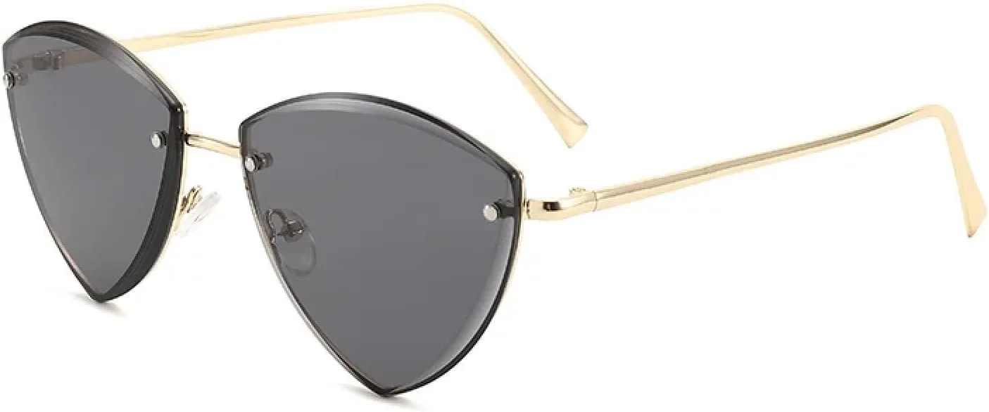 

Треугольные безрамочные металлические солнцезащитные очки, уличные очки с вогнутой формой, защита от УФ-излучения, модные, для мужчин и женщин TKKTLLT, Black