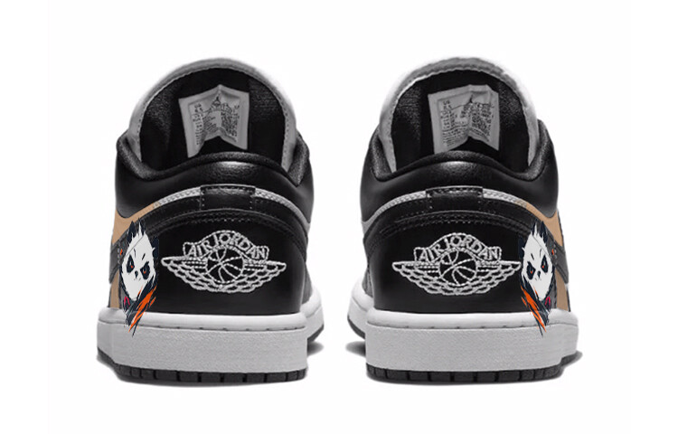 Кроссовки Air Jordan 1 Vintage Basketball Shoes Women's Low-top Black/white/orange, черный