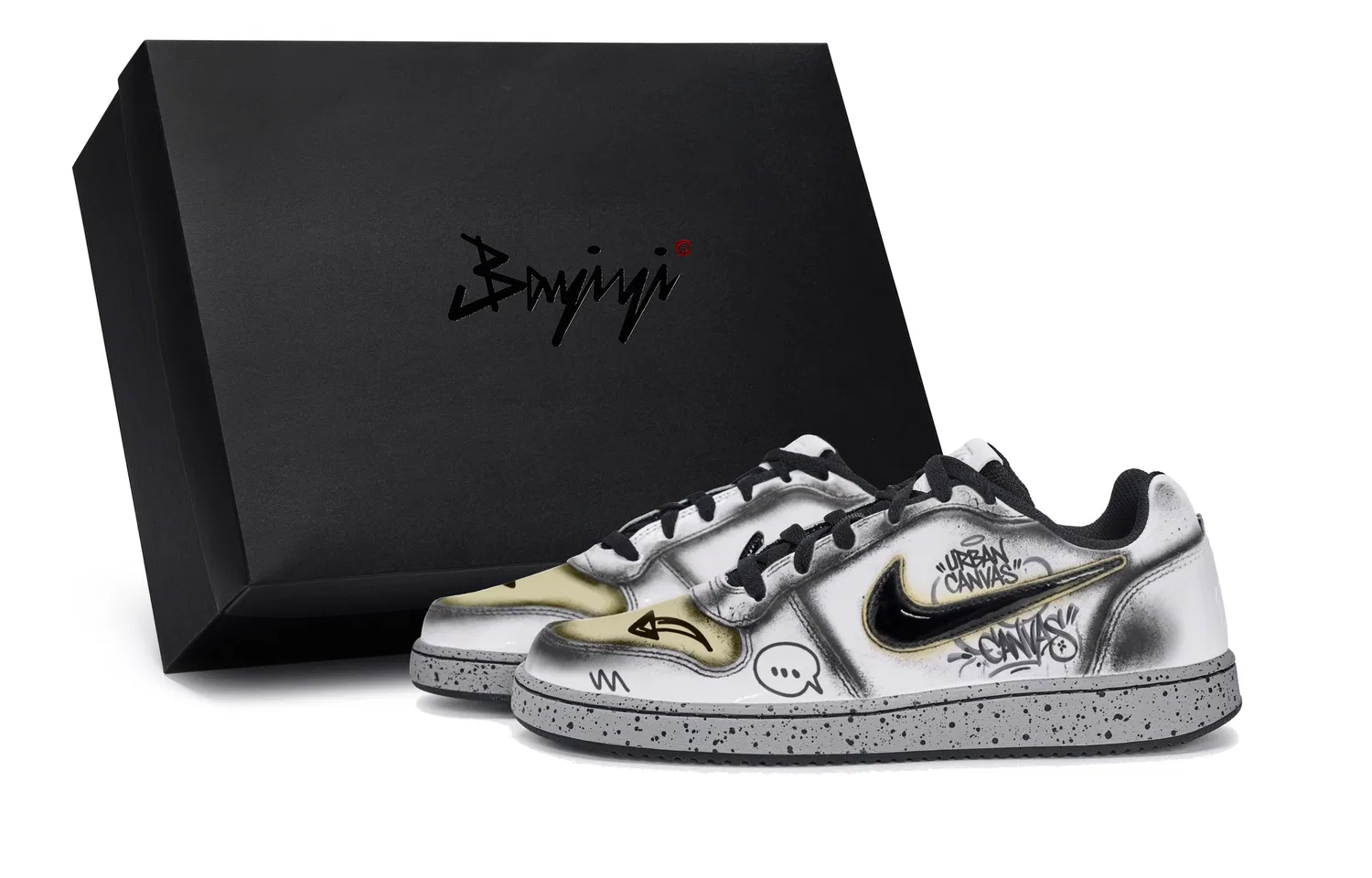 Кроссовки кеды Nike EBERNON Black White Gray Yellow