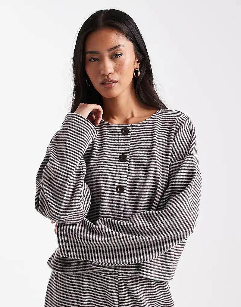 

Кардиган Miss Selfridge в полоску с начесом и рубчиком