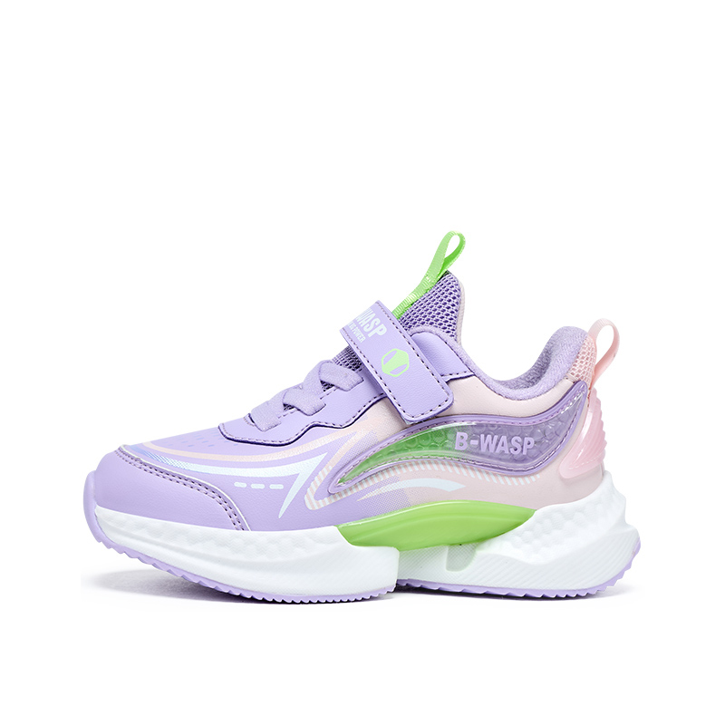 

Стильные низкие детские кроссовки для бега BIG WASP, фиолетовый[Hook-and-Loop Fleece-Lined Thick Cotton]