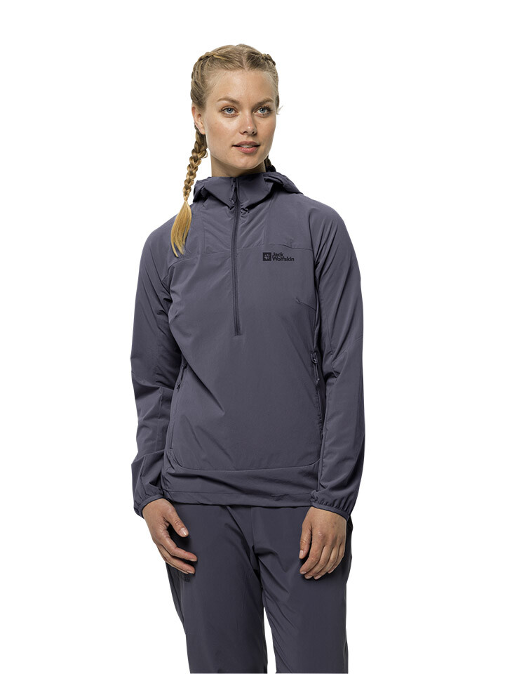 

Лонгслив Jack Wolfskin Softshelljacke Prelight Overhead, фиолетовый