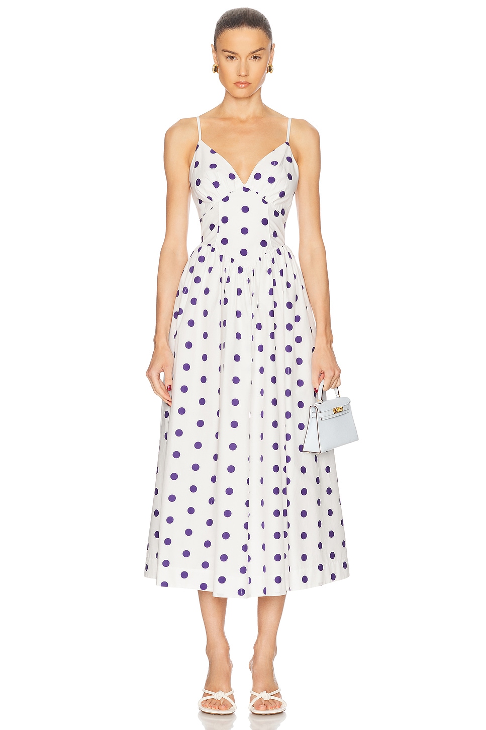 

Платье миди с завышенной талией Becker Princess Nicholas, Ivory Navy Polka Dot