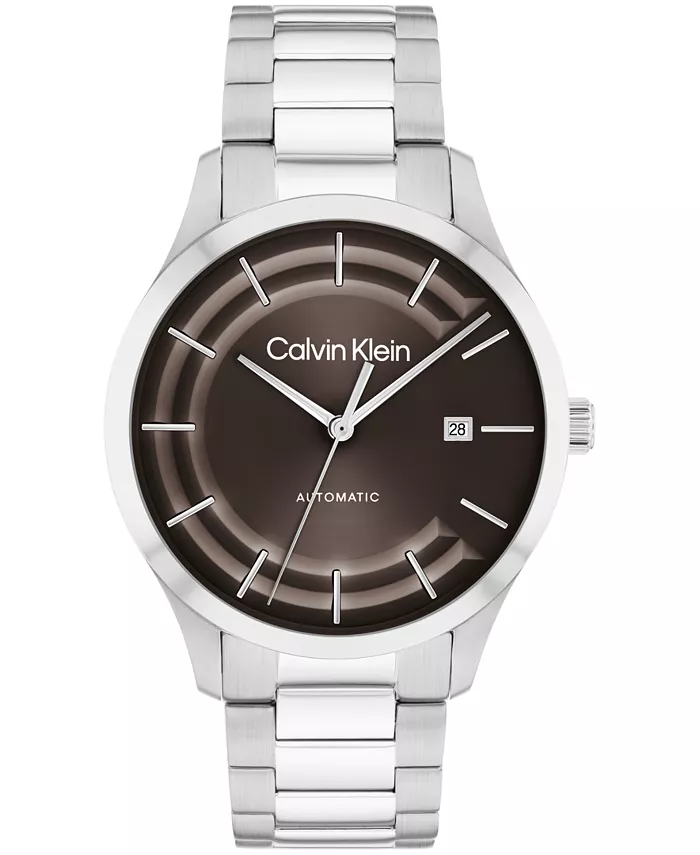 

Мужские часы Iconic Automatic с серебристым браслетом из нержавеющей стали, 40 мм Calvin Klein