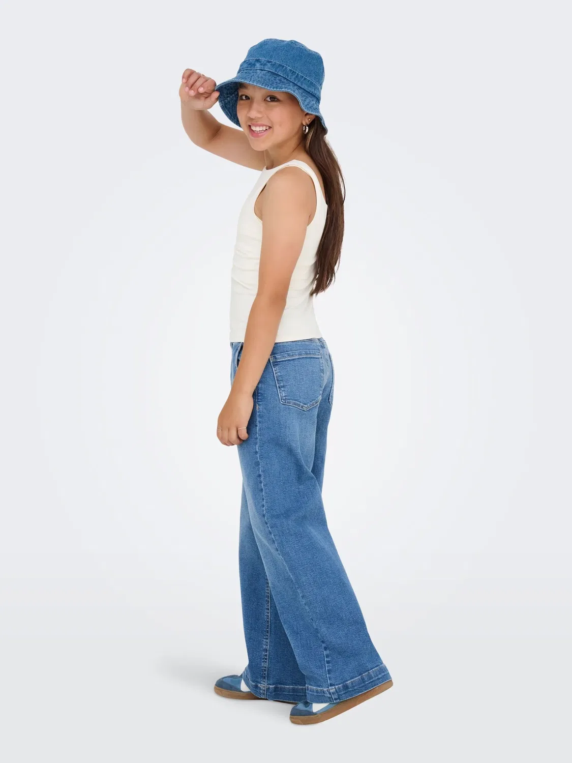 Джинсы с широкой штаниной, KIDS ONLY, light blue bleached denim — фото 4
