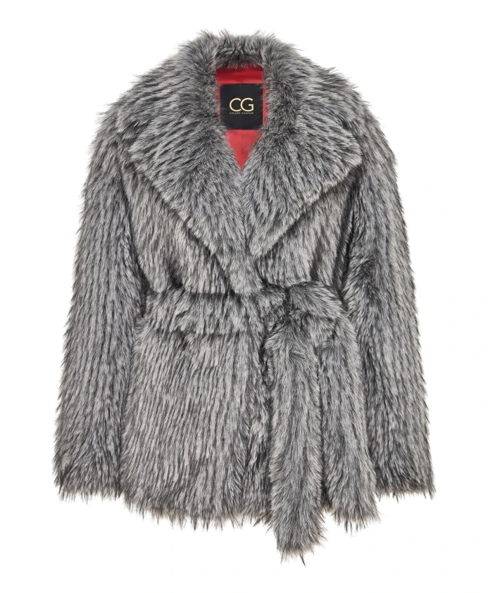 

Пальто из искусственного меха Cesare Gaspari, серый