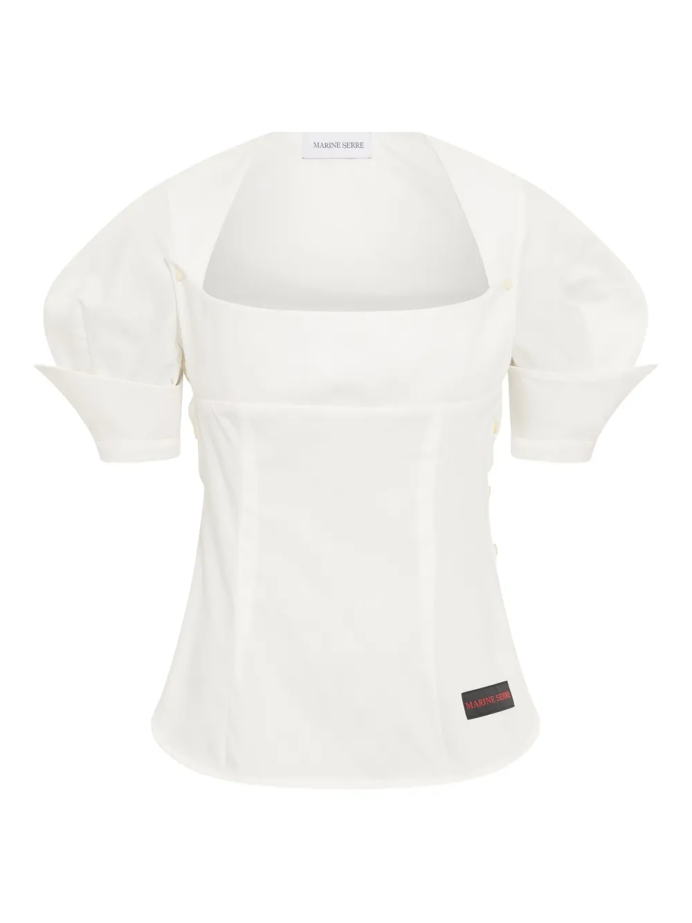

Топ с рукавами-буфами и квадратным вырезом Marine Serre, белый