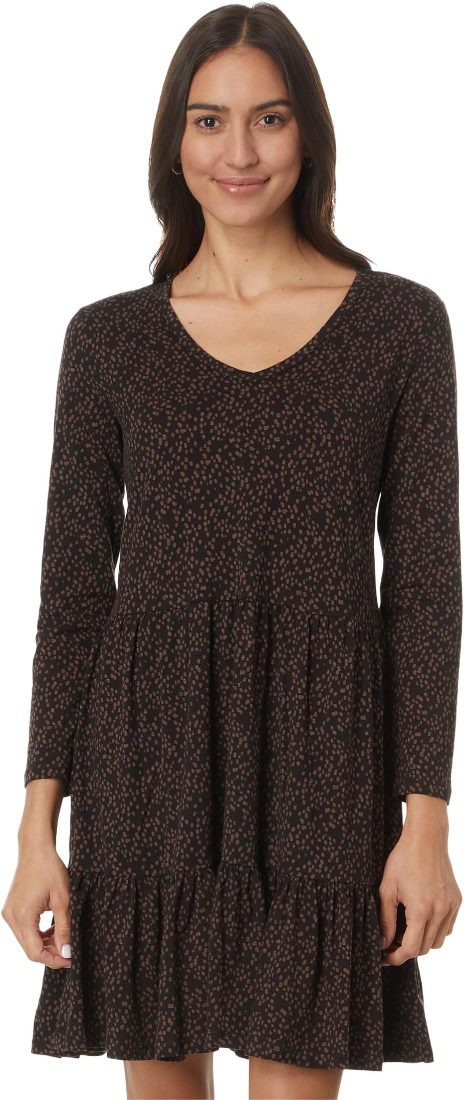 

Платье Toad&Co Marley Tiered Long Sleeve Dress, цвет Black Dot Print