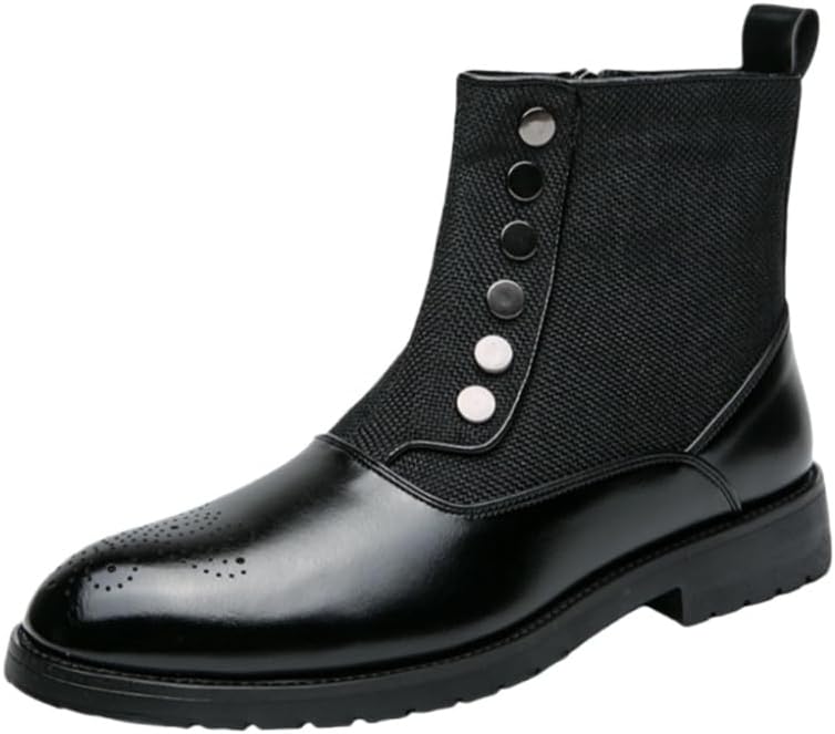 

Модные мужские ботинки выше щиколотки с боковой молнией, верх из текстиля, подходят для офисного и уличного использования Fusecottc, черный