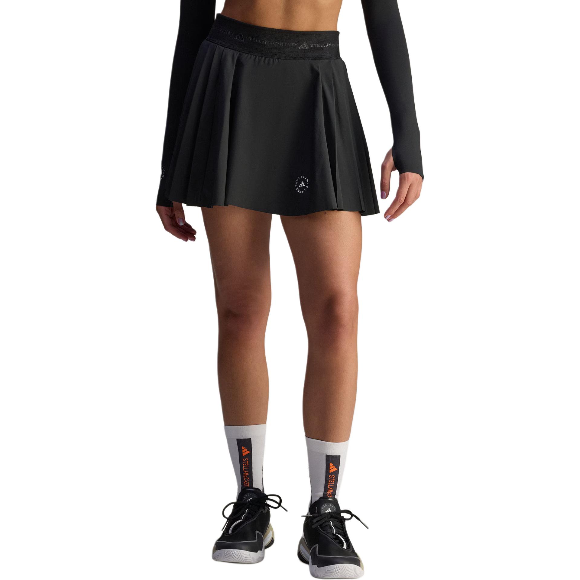 Мини-юбка с плиссировкой и логотипом Stella McCartney Adidas, черный — фото 2