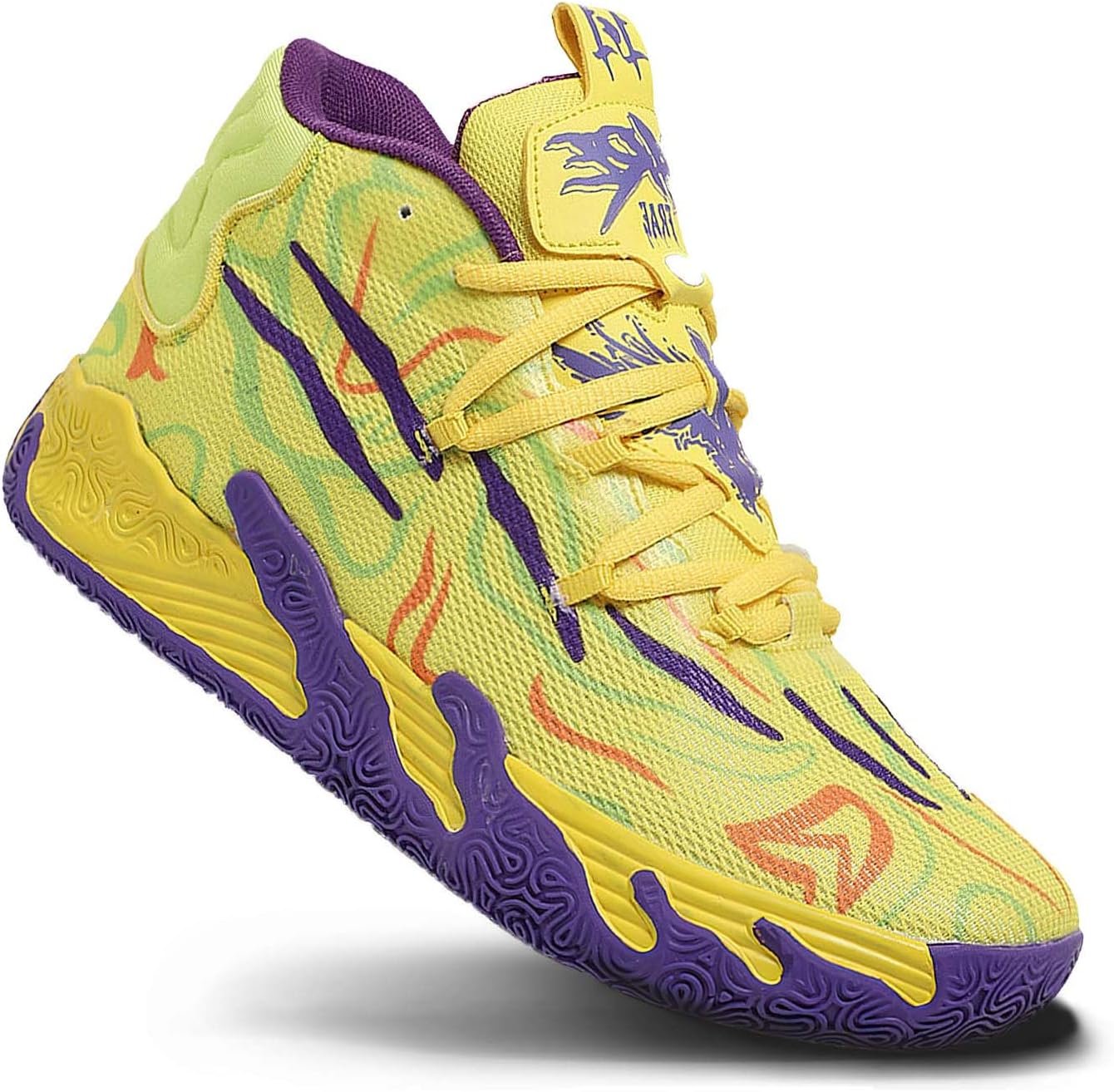 

Мужские баскетбольные кроссовки Exusiai, дышащие, с нескользящей подошвой, для улицы, сетчатые, высокие, удобные, стильные, с амортизацией для тренировок и игры в баскетбол, желтый