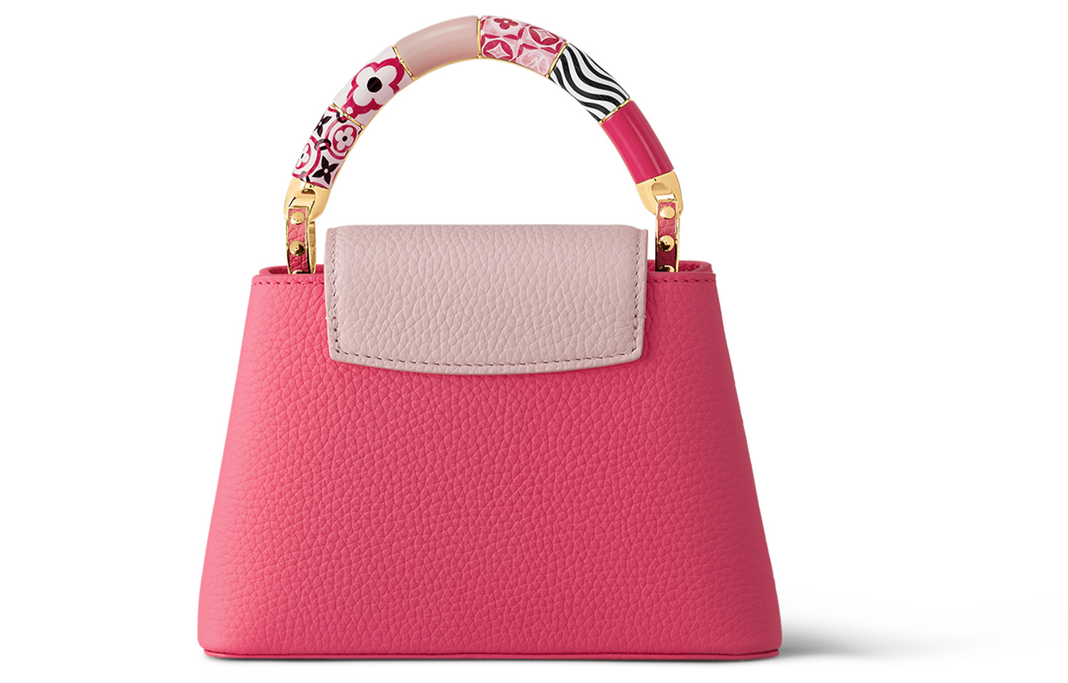Сумка-тоут кросс-боди мини Kapusin из кожи Taurillon Capucines розовая LOUIS VUITTON через плечо — фото 2