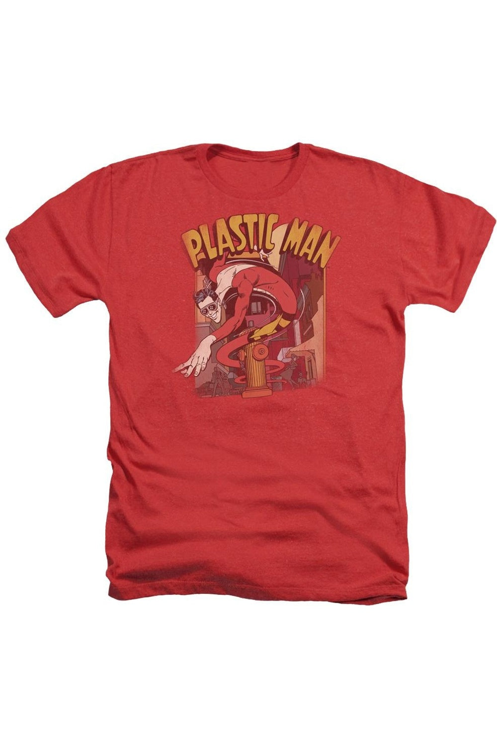

DC Comics Plastic Man Street Adult Heather футболка / футболка Gildan, красный