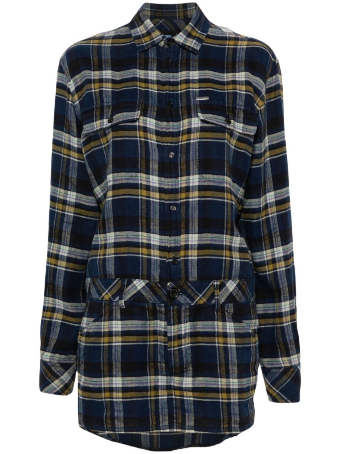 

DSQUARED2 платье мини в клетку, синий