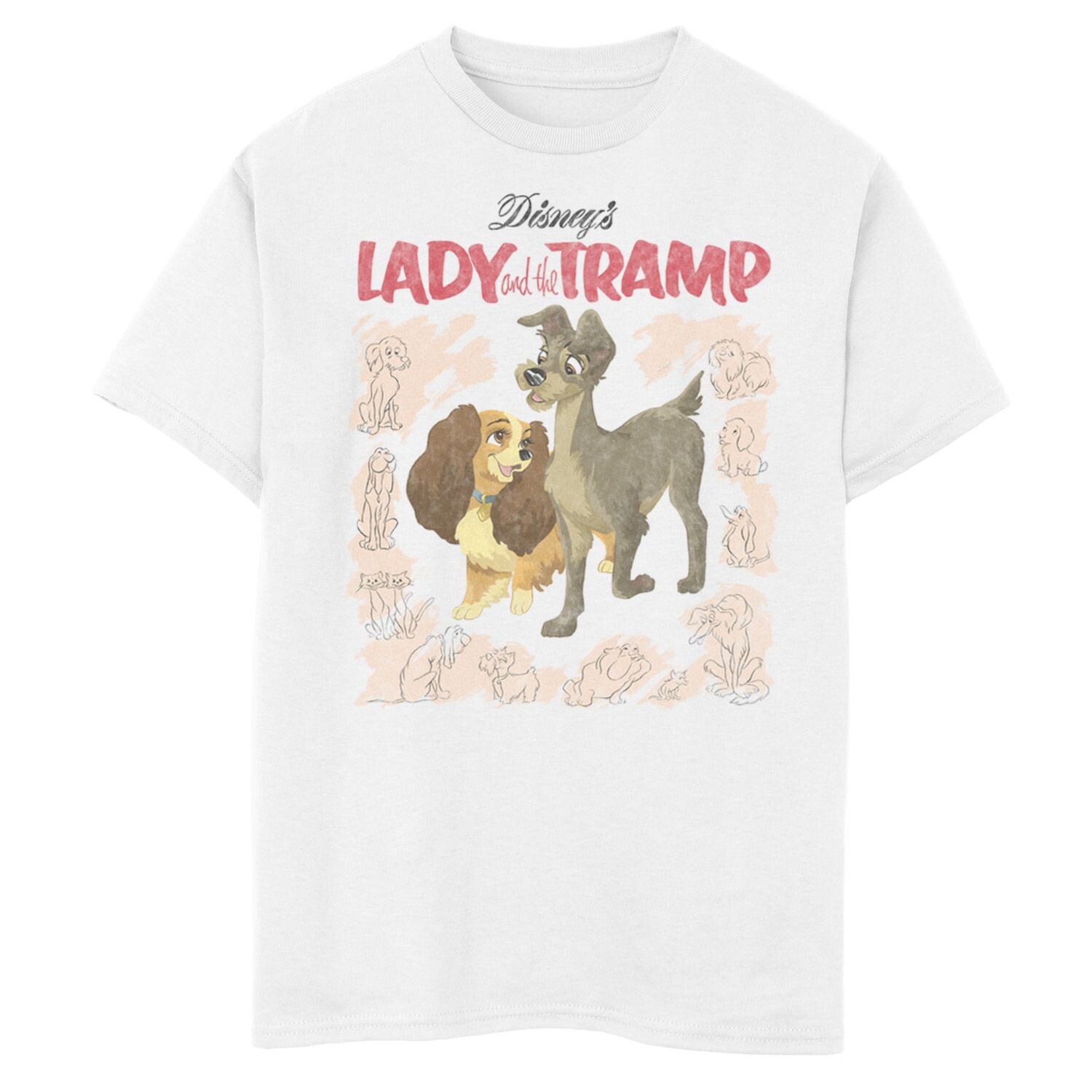 

Винтажная футболка с обложкой Disney's Lady and The Tramp Boys 8-20 Disney