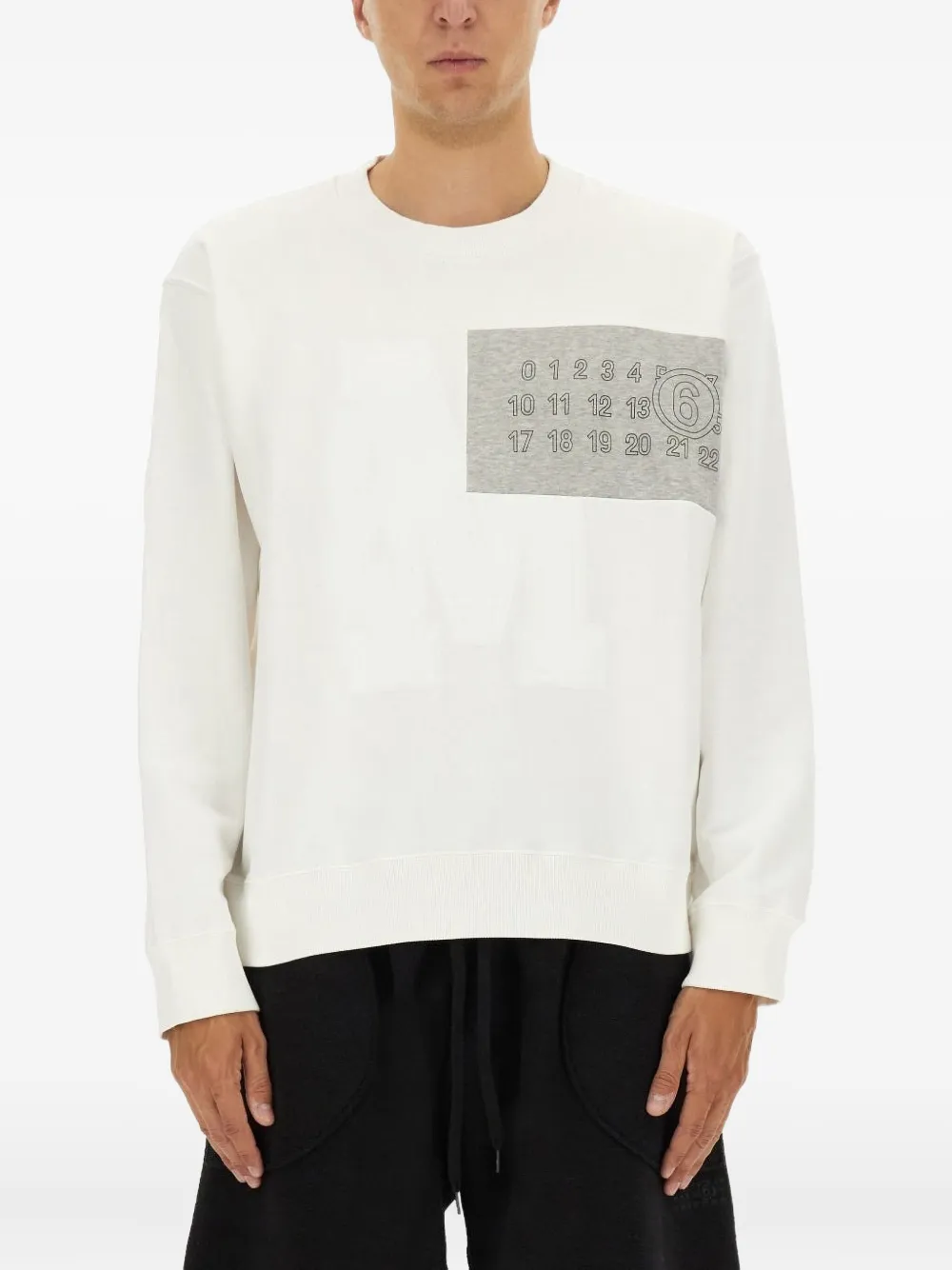 

Свитшот с принтом в виде цифр Mm6 Maison Margiela, белый