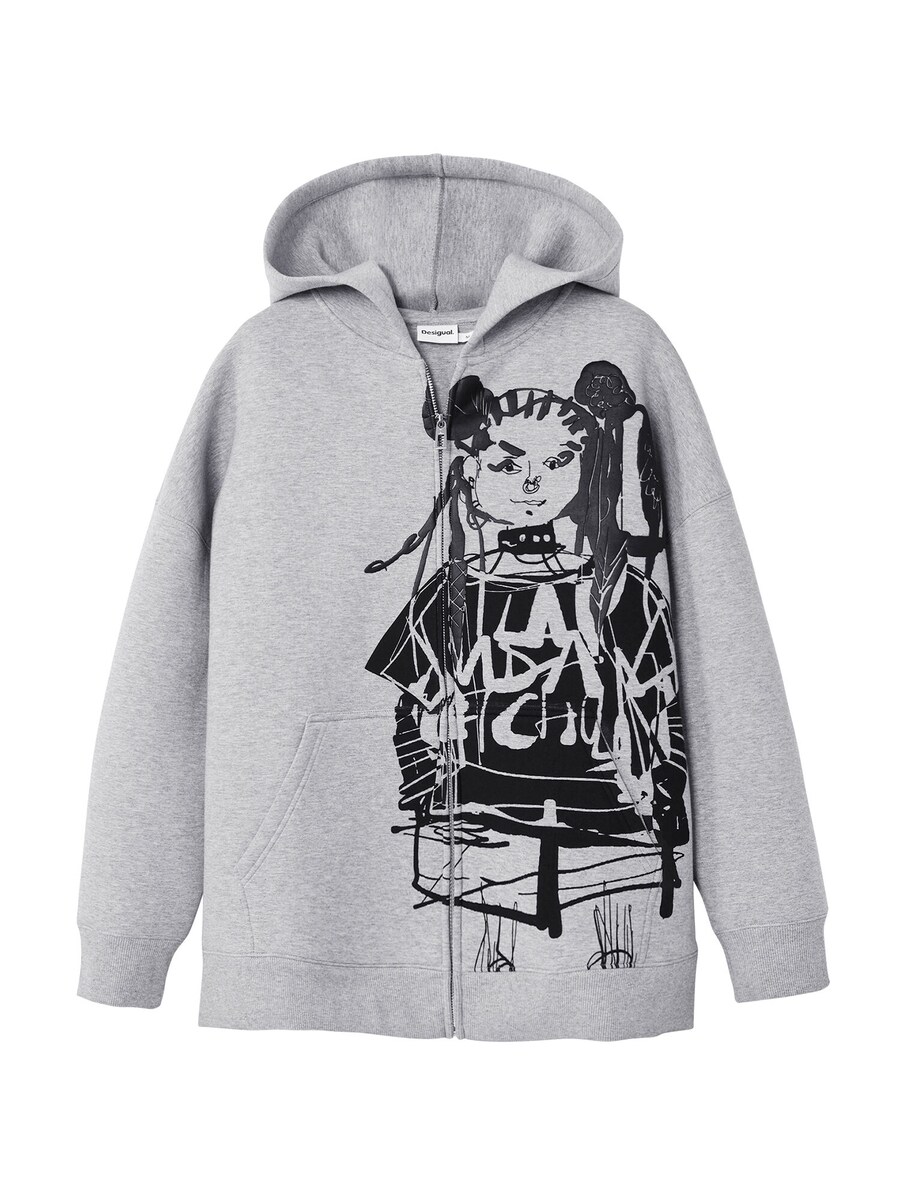 

Худи Desigual Zip-Up Hoodie, серый