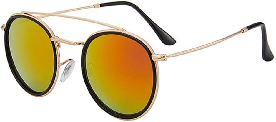 

Ретро круглые металлические солнцезащитные очки для мужчин и женщин в стиле стимпанк, металлическая оправа, модные очки с защитой от УФ-излучения UV400 TYUVIVO, Leopard Doubletea