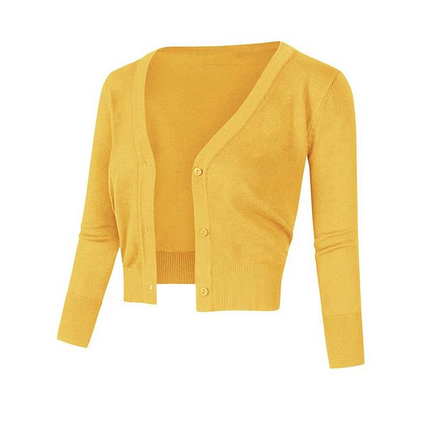 

Женский укороченный кардиган на пуговицах Seoria, Yellow