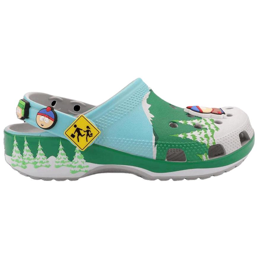 Классические клоги для мужчин Crocs, синий/зеленый color — фото 3