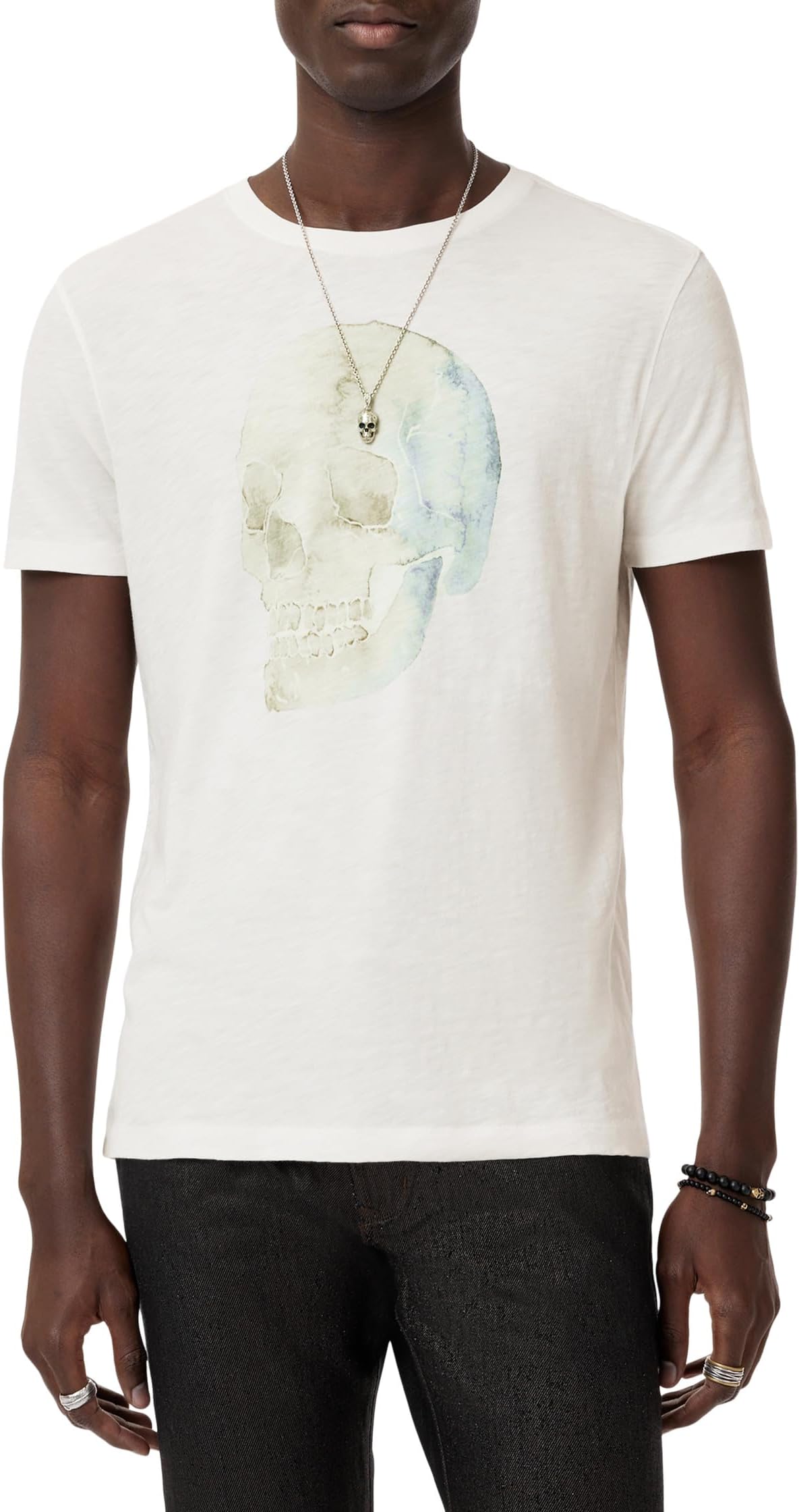 

Футболка John Varvatos Watercolor Skull Tee KG6917S25, белый