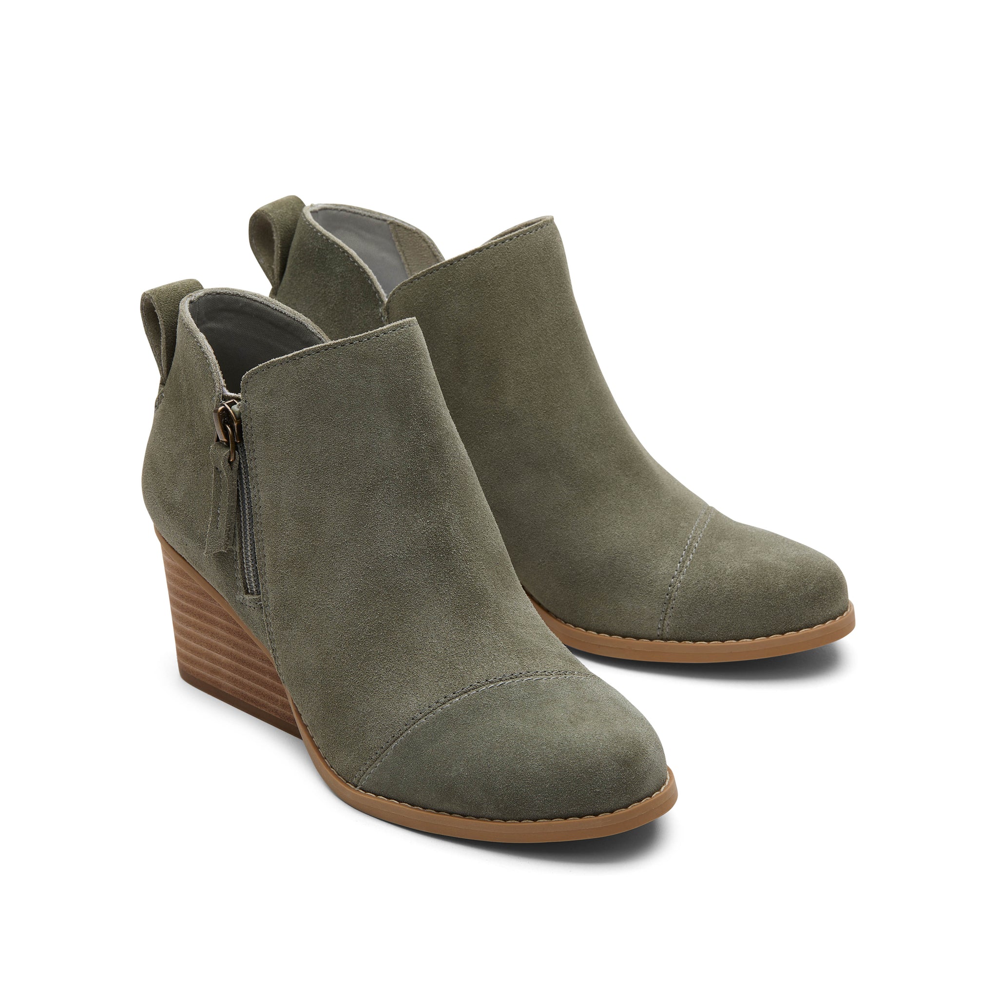 Замшевые ботильоны Goldie Vetiver на танкетке TOMS Shoes — фото 2