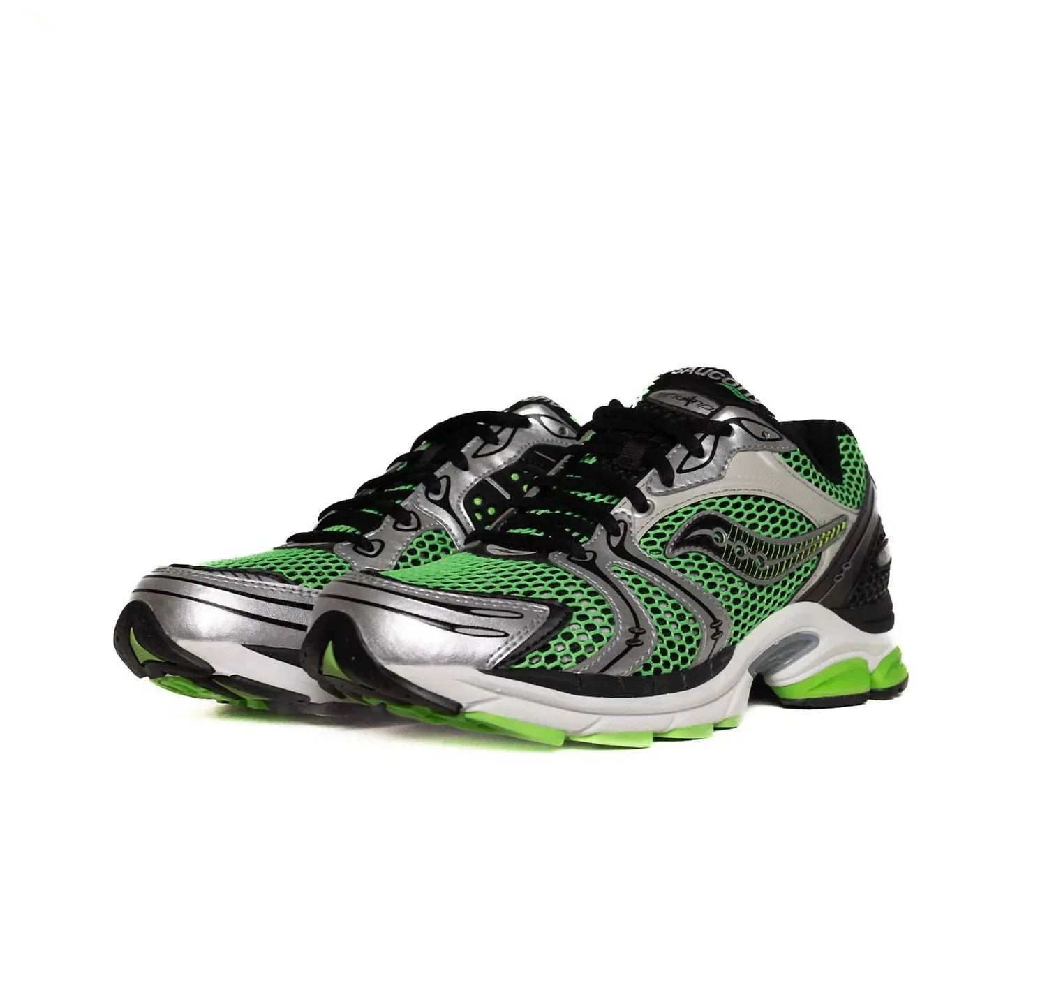 SAUCONY Мужские кроссовки Progrid Triumph 4, зелено-серебристые — фото 2