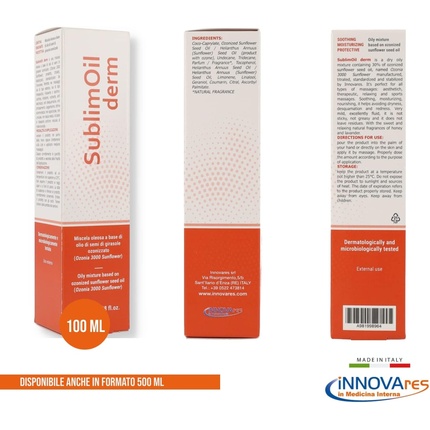 Масло для массажа INNOVARES SublimOil Derm Ozonized Oil for Stretch Marks - Professional and Relaxing Massage Oil - Dry Skin and Scars - 100ml Bottle — фото 2