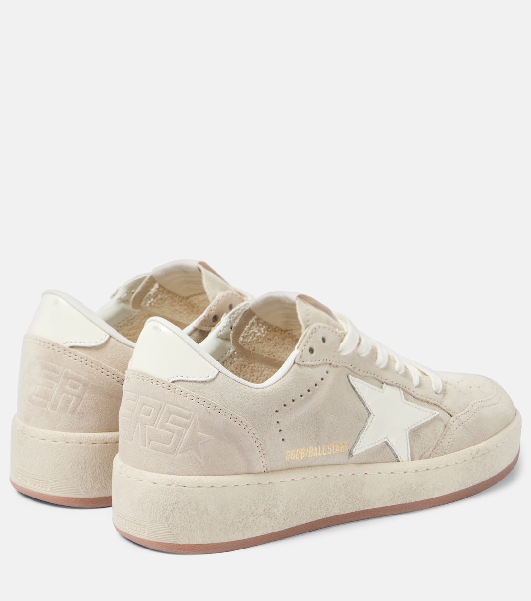 Кроссовки Ball Star 2 с отделкой из кожи и замши Golden Goose, Light Beige / Milk — фото 2