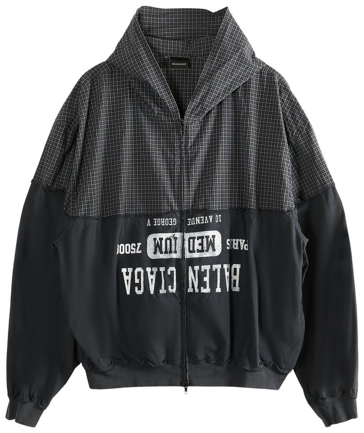 

Толстовка Balenciaga с нашивками и капюшоном, черная