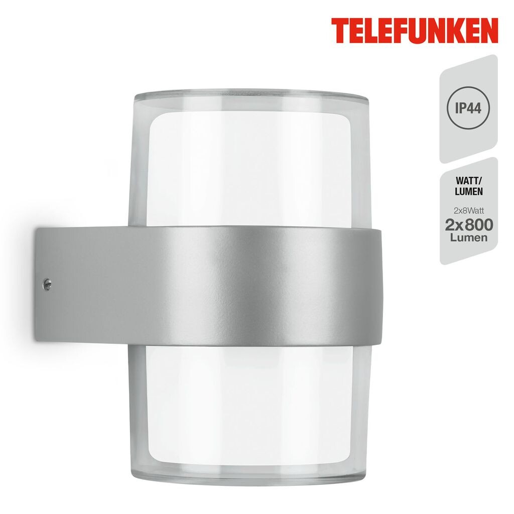 

Светодиодный уличный светильник Telefunken CLUDU, светодиодная плата, 4000K нейтральный белый, 8 Вт, 800 лм, серебристый, IP44, 25000 часов, 13 x 9,5 x 10,5 см, серебро