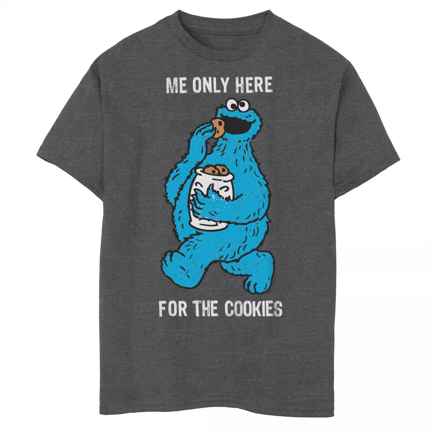 

Футболка с рисунком «Улица Сезам» для мальчиков 8–20 лет Cookie Monster Eat Cookies Licensed Character