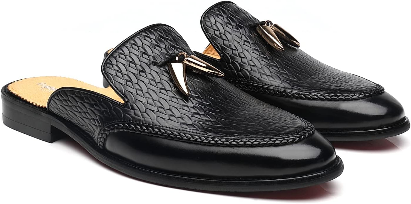 

Мужские черные лоферы без задника из натуральной кожи Erphpre Paul