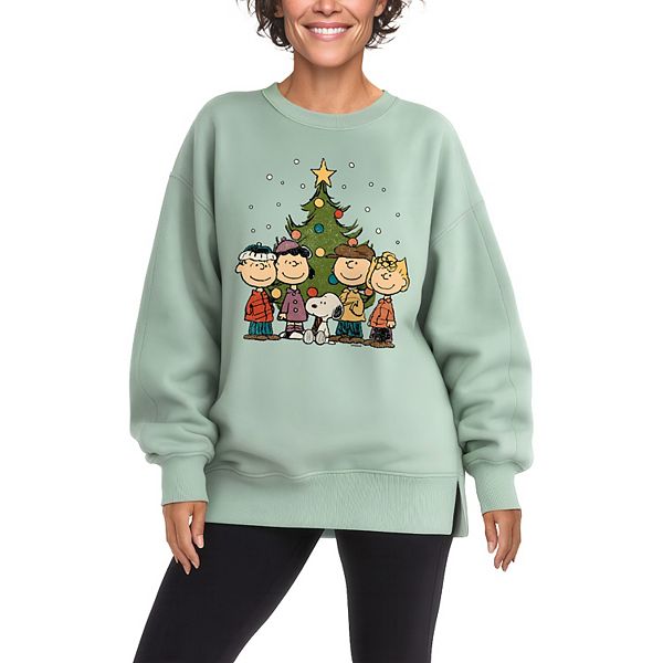 

Женский оверсайз флисовый свитшот peanuts christmas group Licensed Character, Seafoam