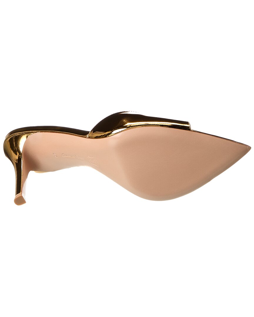 Gianvito Rossi Elle 85 Leather Sandal, золотой — фото 4