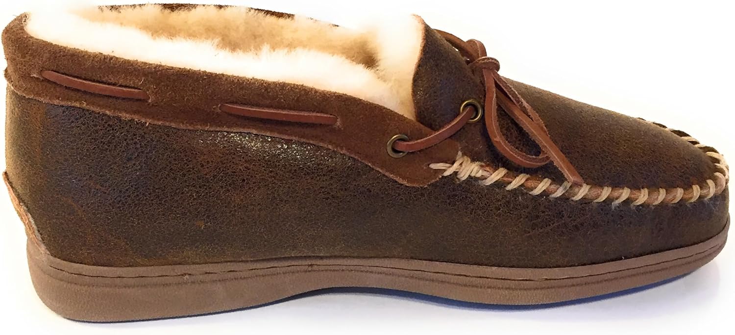 High Back Moc - Chestnut Napa with Brown Tipped Sheepskin Qwaruba, коричневый — фото 3