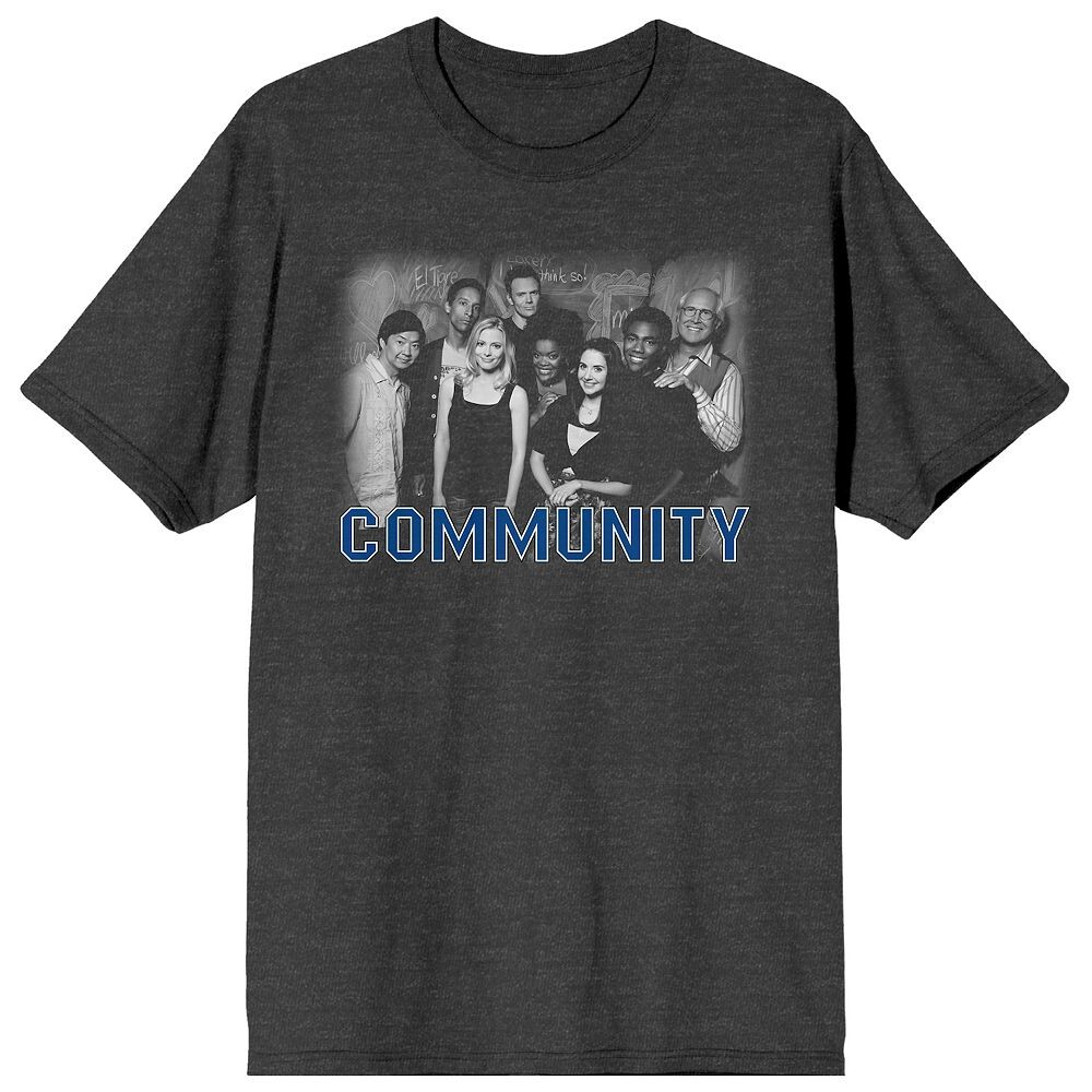 

Черно-белая футболка с литой графикой для юниоров Community Licensed Character, серый