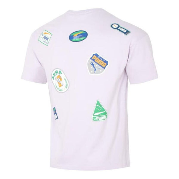 

Футболка team badge relaxed short sleeve t-shirt 'purple' Puma, фиолетовый