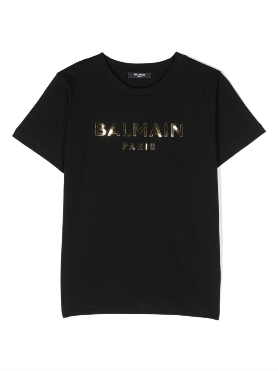 

Balmain Kids футболка с логотипом металлик, черный