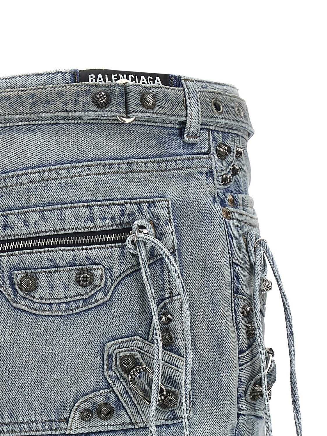 Мини-юбка «Cagole» BALENCIAGA, светло-голубой — фото 4