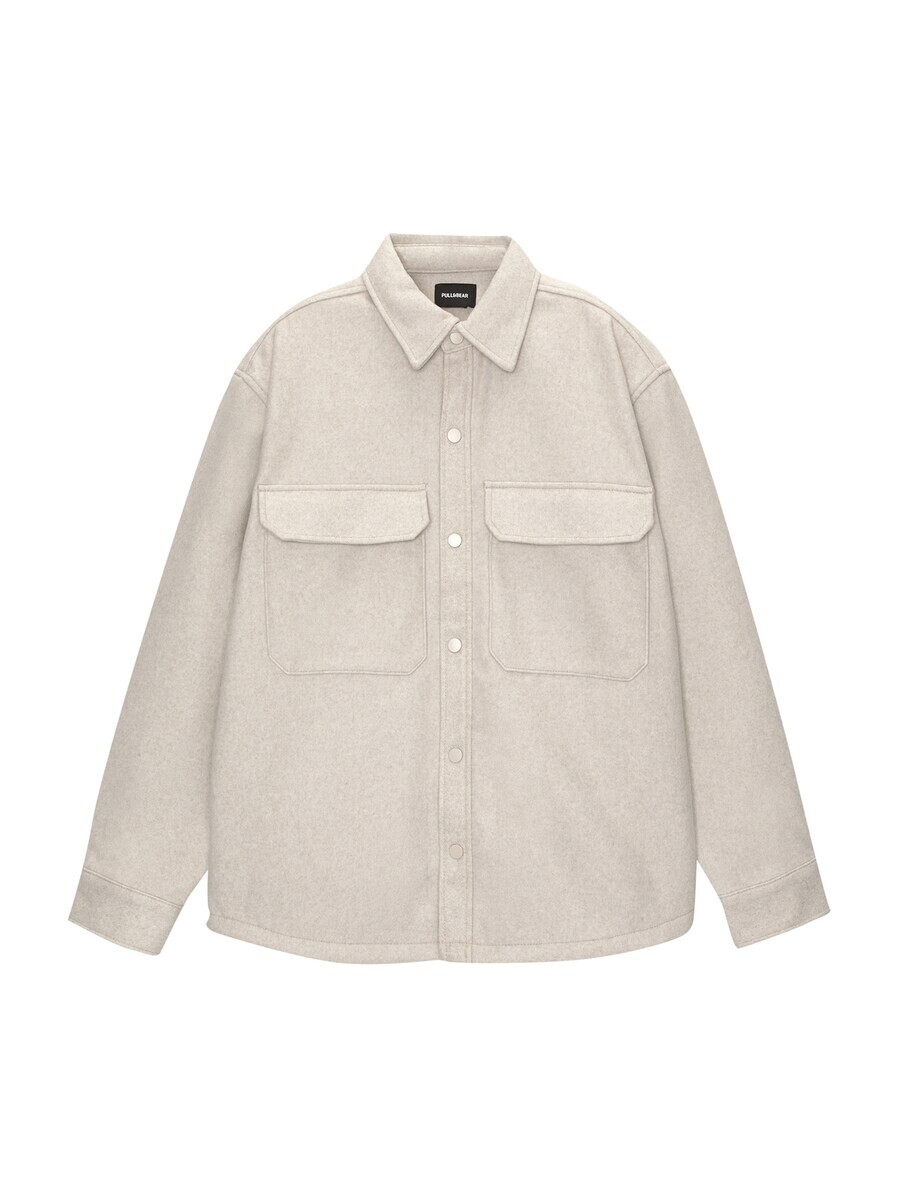 

Повседневная рубашка Pull&Bear Comfort fit Button Up Shirt, экрю