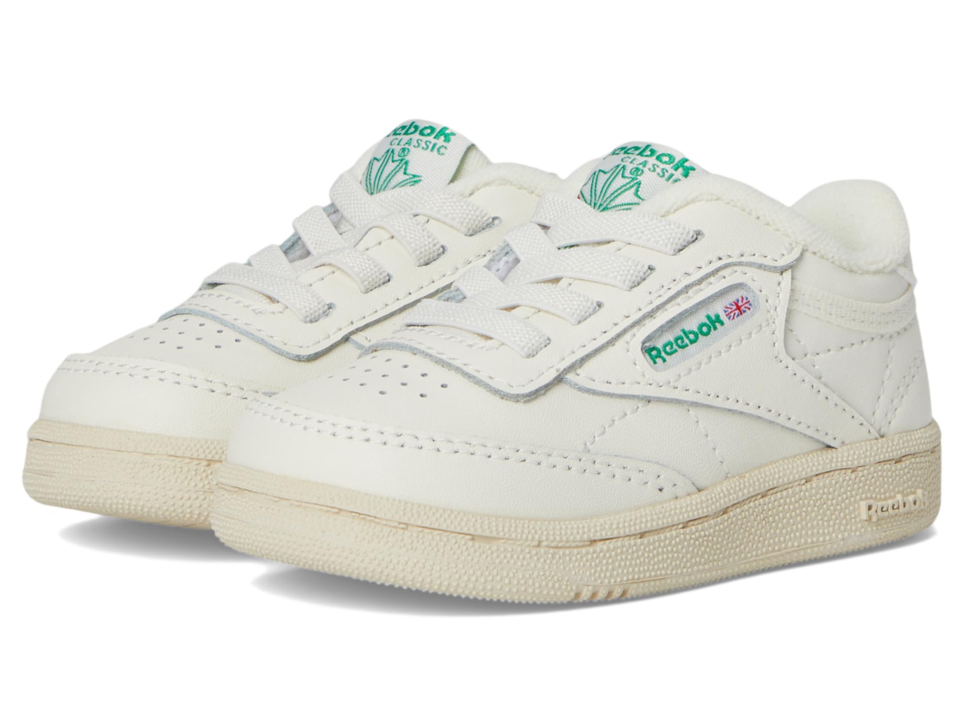 

Кроссовки Reebok Kids Club C, цвет Chalk/Chalk/Glen Green
