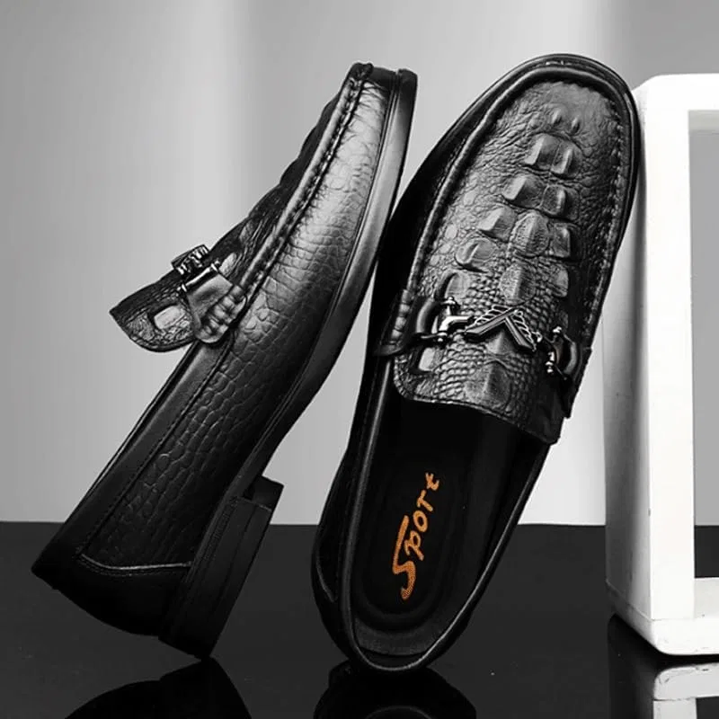 Туфли кожаные, Vintage, Loafers & Slip-Ons, Black DHFIRUFSHLO — фото 3