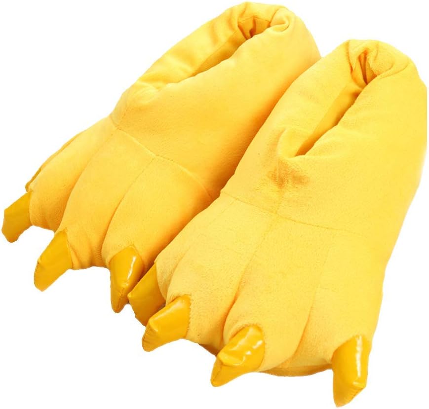 

Домашние теплые тапочки в виде лап мультяшных животных, нейтральные мягкие плюшевые тапочки Stone Mice, желтый