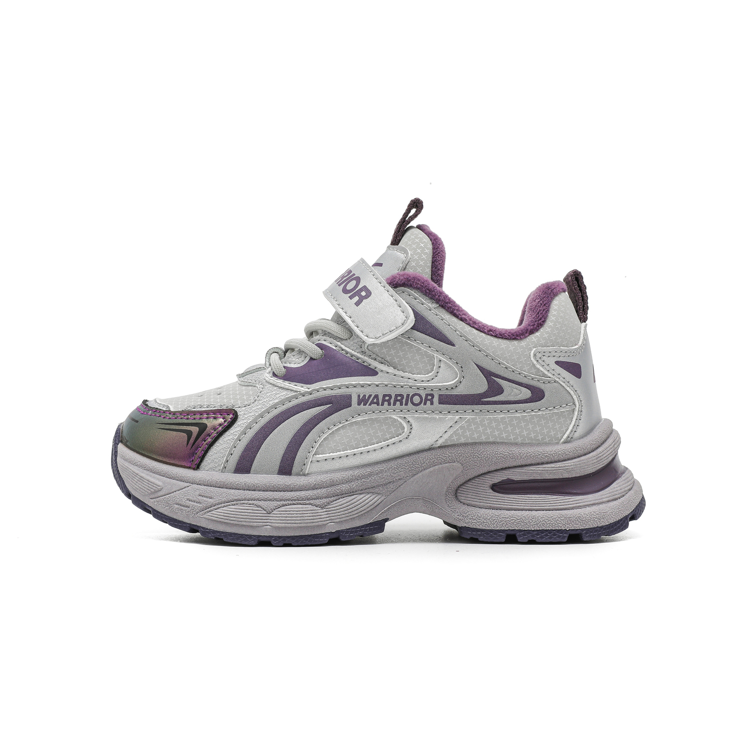 

Водонепроницаемая и нескользящая утепленная обувь для детей WARRIOR, серебро серый/фиолетовый (fleece-lined)