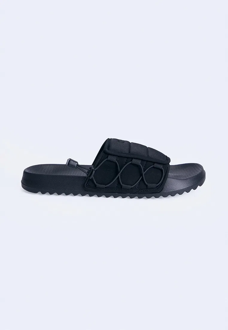 Мужские сандалии-слайды на липучке, Velcro, однотонные Oxgn, черный — фото 3